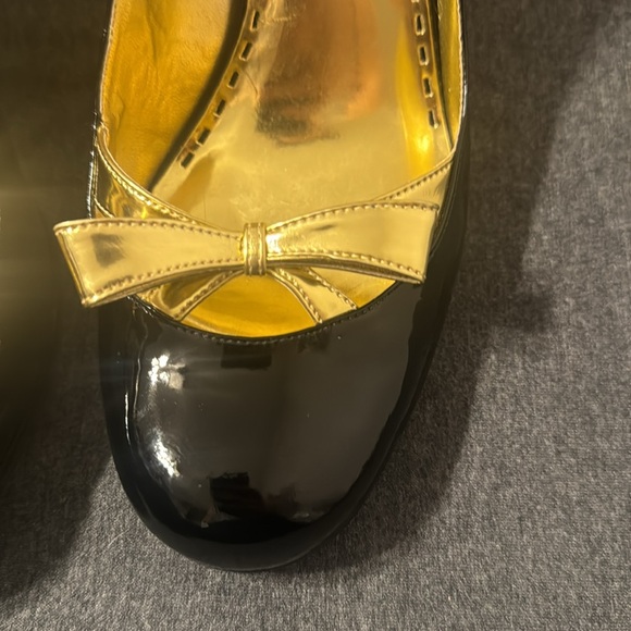 Black and gold heels pumps size women’s 10 - Picture 8 of 9